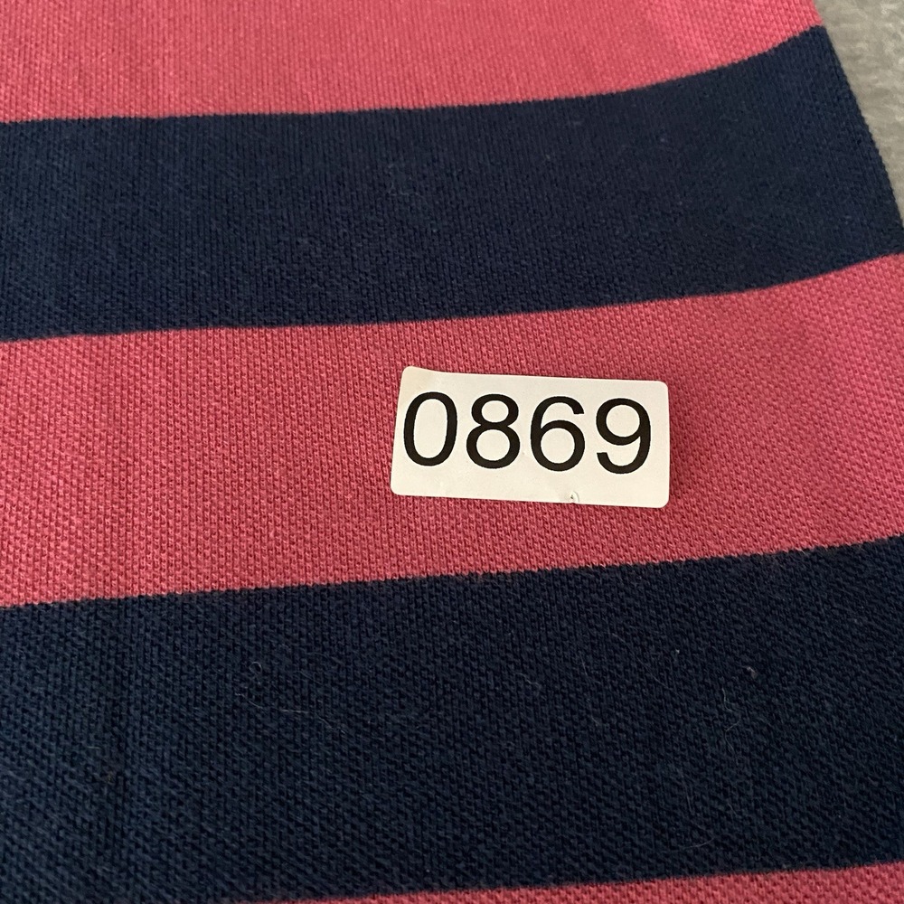 Y2K British Rugby Polo Mens Medium Pink Blue Striped Warwick Britain England Max - Picture 12 of 12